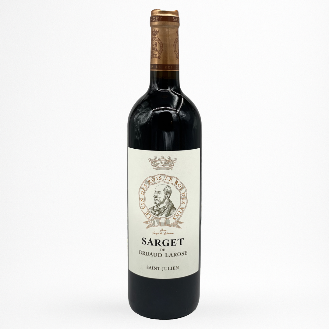 Sarget de Gruaud-Larose 2020 – Saint-Julien, second vin du Château Gruaud-Larose, vin rouge de Bordeaux, bouteille packshot sur fond blanc
