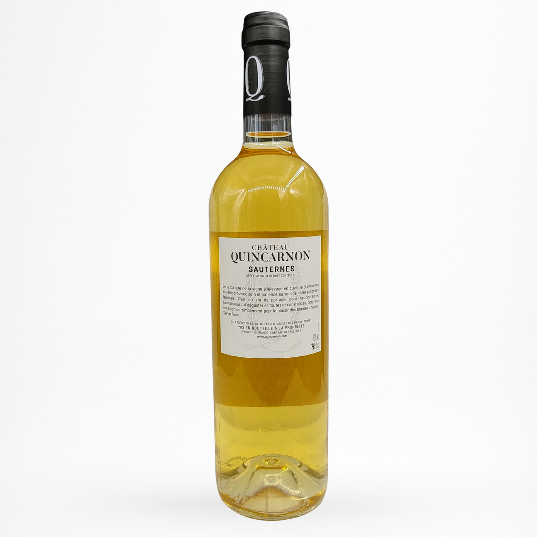 Contre etiquette bouteille de vin Château Quincarnon - 2020 - Vin de Sauternes