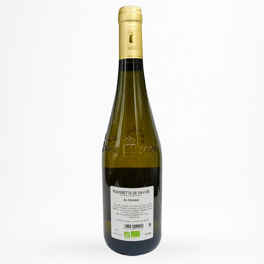 Contre etiquette bouteille de vin Domaine de l'Idylle - Roussette de Savoie - 2023 - Vin de Savoie