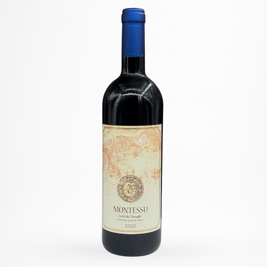 Bouteille Agripunica Montessu – Isola dei Nuraghi IGT (Sardaigne) – vin rouge, packshot sur fond blanc