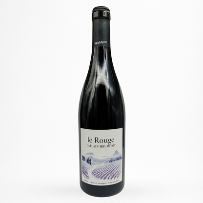 Bouteille de Le Rouge d’Alain Brumont, Pacherenc-du-Vic-Bilh, vin rouge, vue de face sur fond blanc