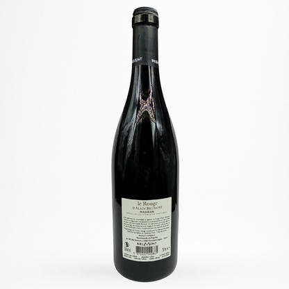 Bouteille de Le Rouge d’Alain Brumont, Pacherenc-du-Vic-Bilh, vin rouge, contre etiquette sur fond blanc