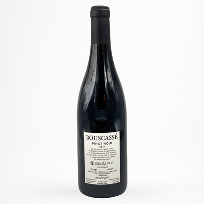 Château Bouscassé Pinot Noir contre etiquette– Vin de France rouge élégant, notes de cerise et framboise, tanins fins — bouteille 75 cl