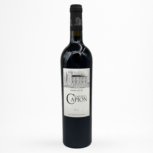 Château Capion – Terrasses du Larzac AOP, vin rouge (bouteille sur fond blanc)