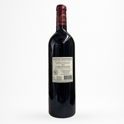 Bouteille de Château Carbonnieux 2019, Pessac-Léognan rouge, Grand Cru Classé de Graves - contre etiquette – vin de Bordeaux