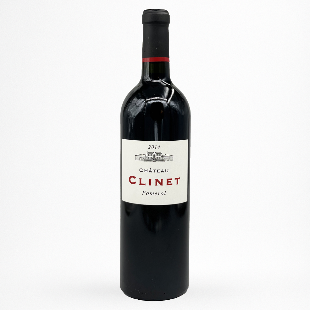 Château Clinet Pomerol 2014 – vin rouge, photo de la bouteille sur fond blanc