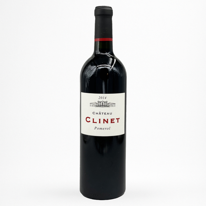 Château Clinet Pomerol 2014 – vin rouge, photo de la bouteille sur fond blanc