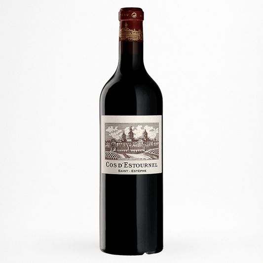 Château Cos d’Estournel 2018 – Saint-Estèphe (Grand Cru Classé), vin rouge de Bordeaux, bouteille packshot sur fond blanc