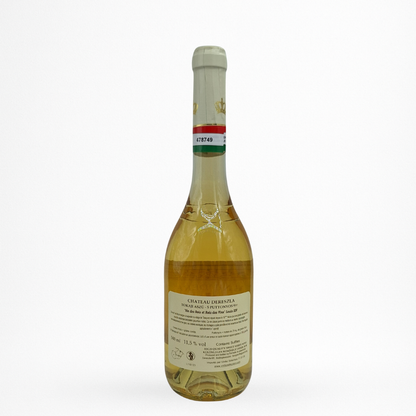 Contre étiquette de vin Château Dereszla Tokaji sweet 2019 en Tokaji hongrois sur fond blanc
