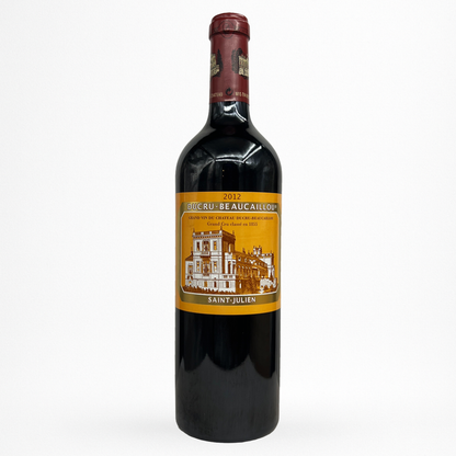 Château Ducru-Beaucaillou 2012 – Saint-Julien (Deuxième Grand Cru Classé 1855), vin rouge de Bordeaux, bouteille packshot sur fond blanc
