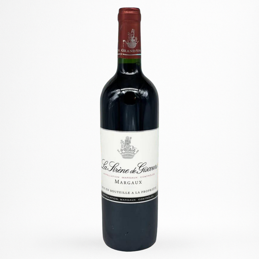 Bouteille de vin Château Giscours La Sirène de Giscours 2013 en Margaux sur fond blanc