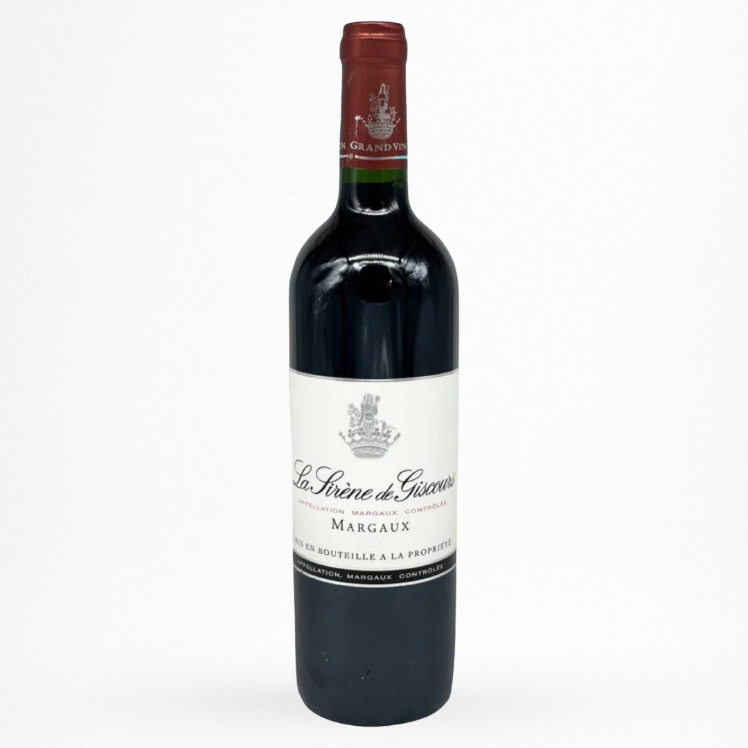 Bouteille de vin Château Giscours La Sirène de Giscours 2014 en Margaux sur fond blanc