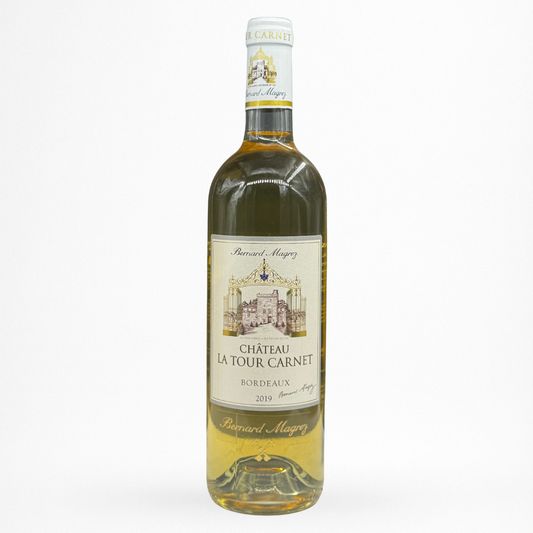 Château La Tour Carnet 2019 — Bordeaux Blanc AOC, bouteille 75 cl sur fond blanc