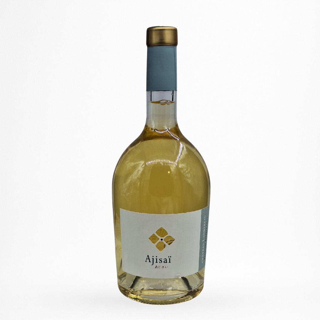 Château Landereau Ajisai 2024 – Entre-Deux-Mers, vin blanc de Bordeaux, bouteille packshot sur fond blanc, capsule bleue, étiquette Ajisai, millésime 2024