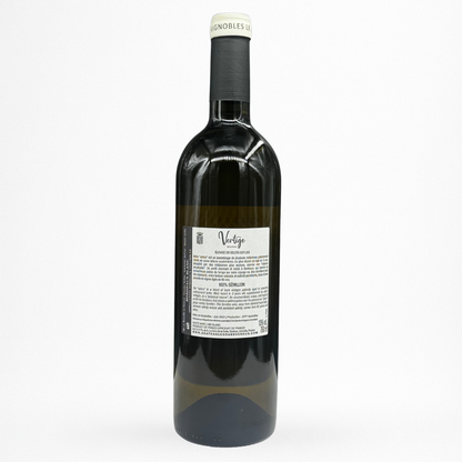 Château Le Grand Verdus Vertige Solera NV — Bordeaux AOC, vin blanc, contre etiquette bouteille 75 cl sur fond blanc