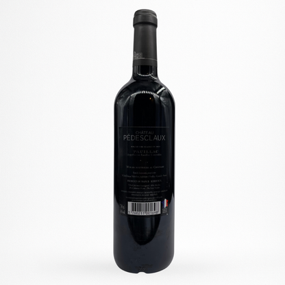 Contre etiquette de bouteille de vin rouge Château Pédesclaux 2019 – Pauillac – Grand Cru Classé 1855 (Bordeaux)
