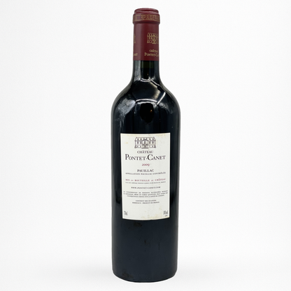 Contre etiquette bouteille de vin rouge Château Pontet-Canet 2009 – AOC Pauillac (Bordeaux) – Grand Cru Classé 1855