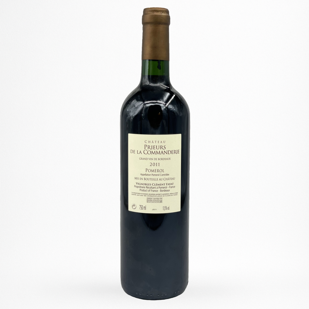 Bouteille de vin rouge Château Prieurs de la Commanderie 2011 – AOC Pomerol (Bordeaux)