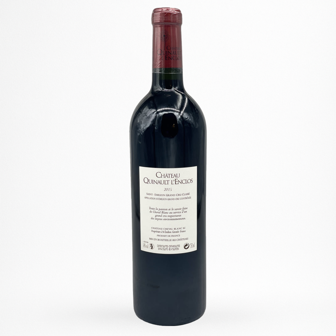 Contre etiquette bouteille de vin Château Quinault l'Enclos - 2016 - Vin de Saint-Emilion Grand Cru
