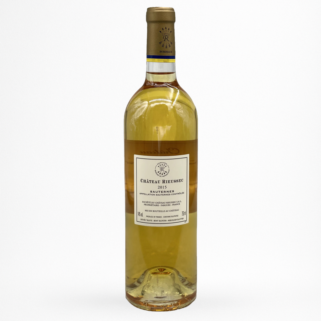 Contre etiquette bouteille de vin Château Rieussec - 2015 - Vin de Sauternes