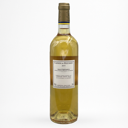 Contre etiquette bouteille de vin Château Rieussec - Carmes de Rieussec - 2015 - Vin de Sauternes