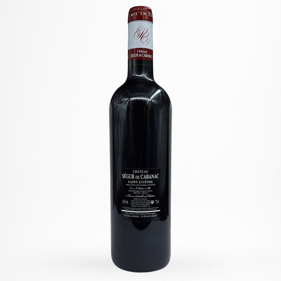 Contre etiquette bouteille de vin Château Ségur de Cabanac - 2018 - Vin de Saint-Estèphe