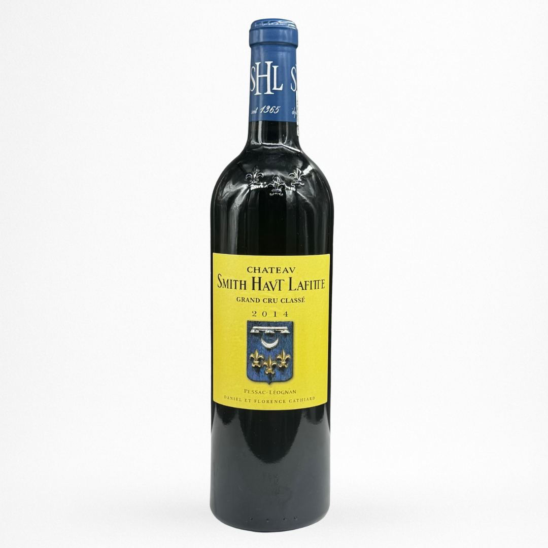 Château Smith Haut Lafitte – Pessac-Léognan AOC, vin rouge de Bordeaux, bouteille 75 cl, packshot sur fond blanc.