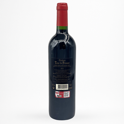 Contre etiquette bouteille de vin Château Tour de Pressac - 2015 - Vin de Saint-Emilion Grand Cru