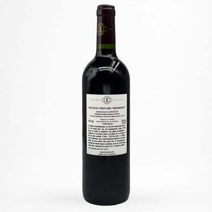 Contre etiquette bouteille de vin Château Trocard - Monrepos - 2014 - Vin de Bordeaux Supérieur