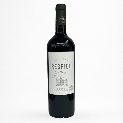 Bouteille de vin Château de Respide Callipyge 2021 en vin de Graves sur fond blanc