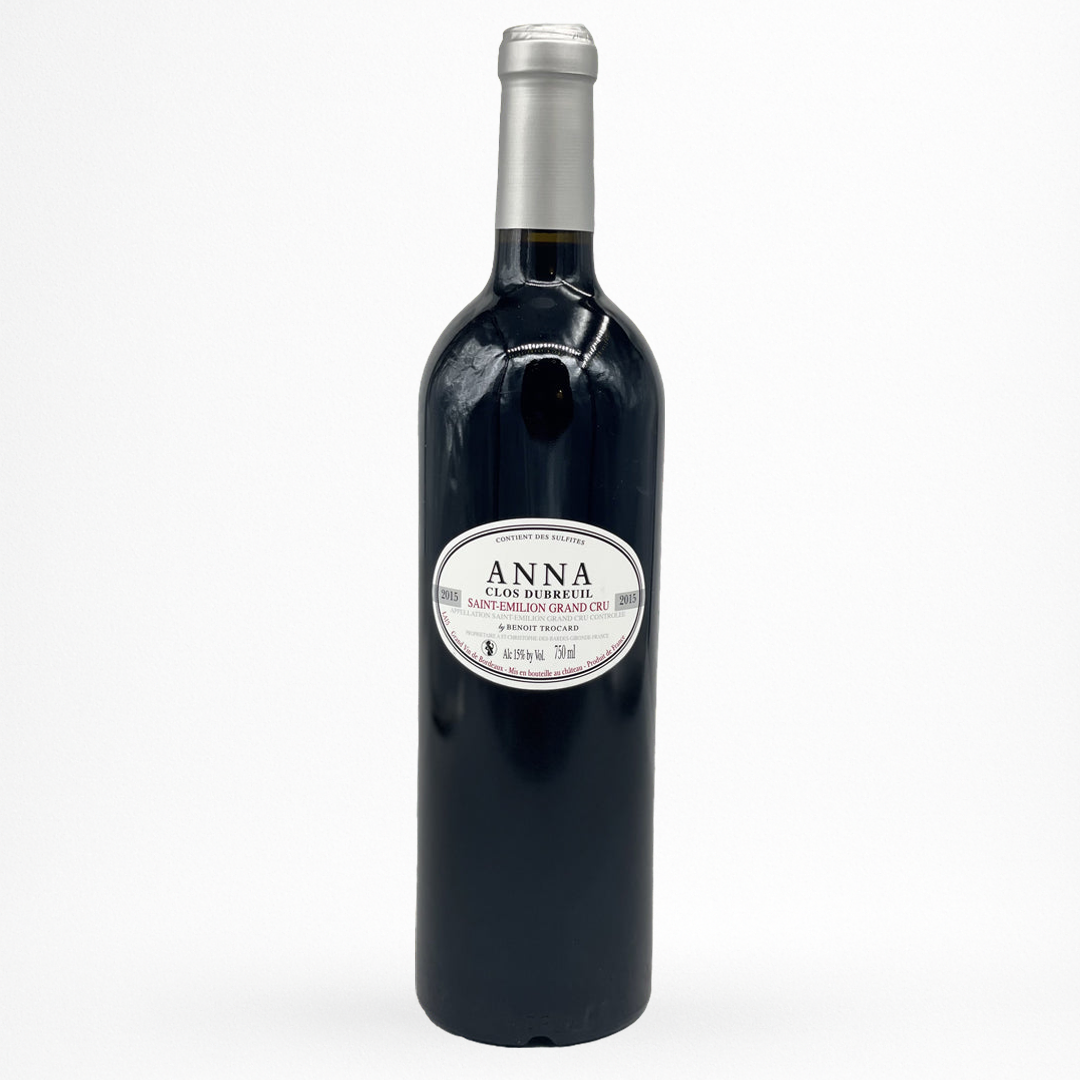 Contre etiquette bouteille de vin Clos Dubreuil - Anna - 2013 - Vin de Saint-Emilion Grand Cru