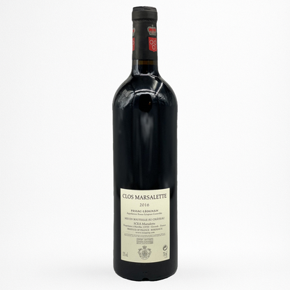 Contre etiquette bouteille de vin Clos Marsalette - 2020 - Vin de Pessac-Léognan