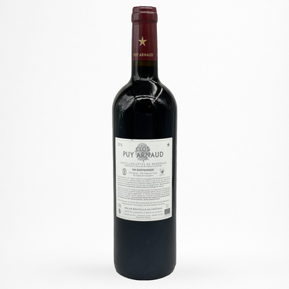 Contre etiquette bouteille de vin Clos Puy Arnaud - Grand Vin - 2016 - Vin de Castillon Côtes de Bordeaux