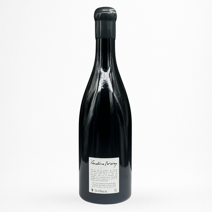 Domaine Caroline Morey – Les Chambrees, Chassagne-Montrachet AOC, vin blanc de Bourgogne, contre etiquette bouteille 75 cl, packshot sur fond blanc.