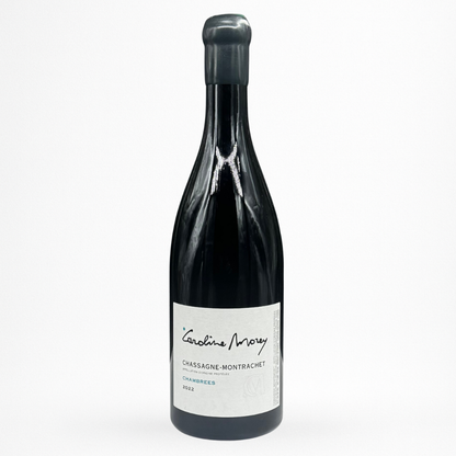 Domaine Caroline Morey – Les Chambrees, Chassagne-Montrachet AOC, vin blanc de Bourgogne, bouteille 75 cl, packshot sur fond blanc.