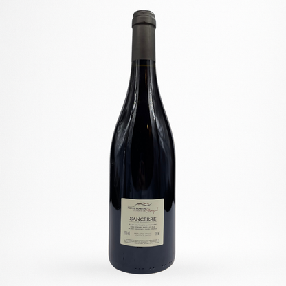Sancerre rouge 2021 Domaine Pierre Martin – contre etiquette bouteille 100% Pinot Noir (Loire), packshot fond blanc
