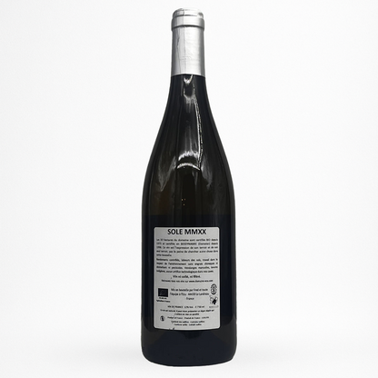 Contre etiquette bouteille de vin Domaine de l'Ecu - SOLE MMX - 2020 - Vin de France