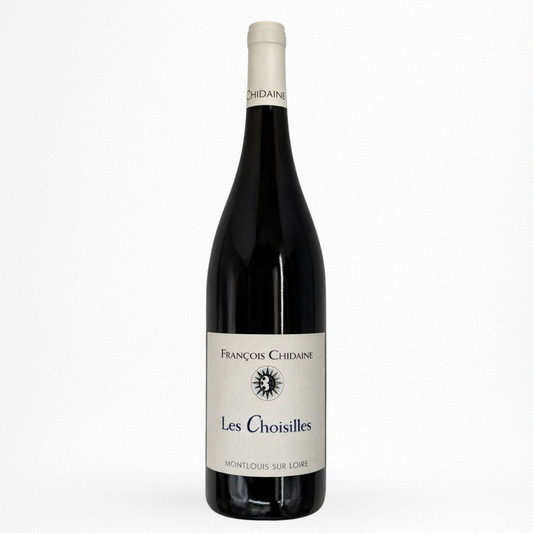 Bouteille de vin François Chidaine Les Choisilles 2023 en Montlouis sur Loire sur fond blanc