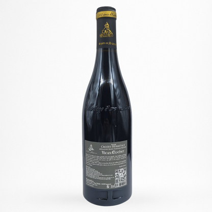 Vieux Clocher Petites Collines – Crozes-Hermitage AOC vin rouge – bouteille  contre etiquette 75cl packshot sur fond blanc