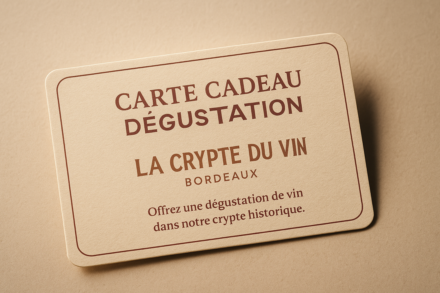 Carte cadeau dégustation La Crypte du Vin à Bordeaux